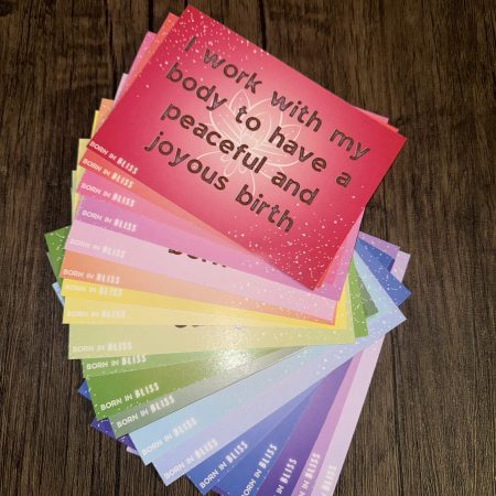 photo of birth affirmation cards, 20pc rainbow coloured beautiful affirmation cards for pregnancy and birth