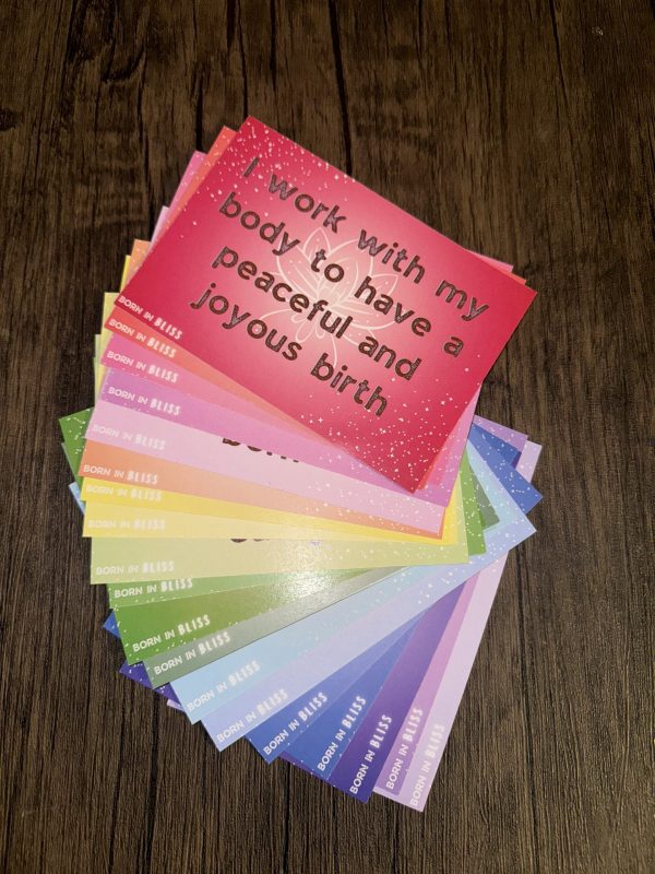 photo of birth affirmation cards, 20pc rainbow coloured beautiful affirmation cards for pregnancy and birth